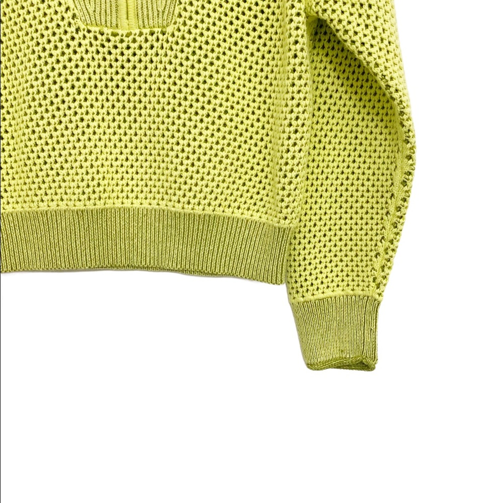 NWT Jonathan Simkhai Ariella Cotton Blend Sweater In Lime Green Sz S - Picture 11 of 15